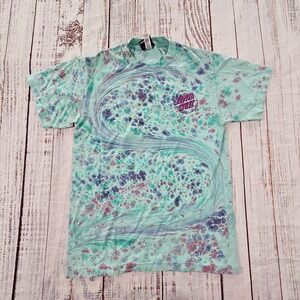 Santa Cruz Floral Wave Graphic T-Shirt Women's Small Mint Green Skate Tee